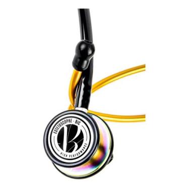 Imagem de Estetoscópio Profissional Duplo Adulto E Infantil Black Rainbow Bic
