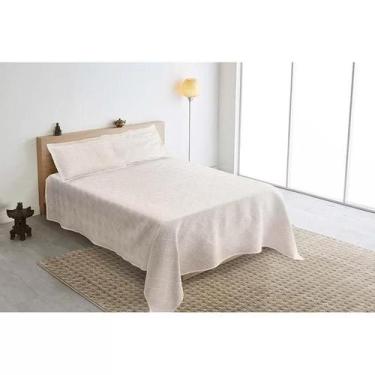 Imagem de Kit colcha jacquard montblanc tafeta bege claro solteiro - Tapete Magi
