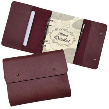 Imagem de Agenda Minhas Receitas 185-R Personalizada Raffai Couros, Marsala