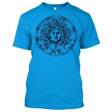 Imagem de Camiseta Masculina Basica Estampada Medusa - PWR, Azul turquesa, GG