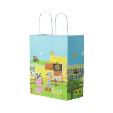 Imagem de Sacola Infantil Kraft Fazendinha (17,5x8,5x21,5cm) C/100 Un - TAMAROZZ