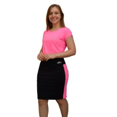 Imagem de Conjunto Short Saia + Blusa Dryfit Poliamida Moda Fitness Evangélica U