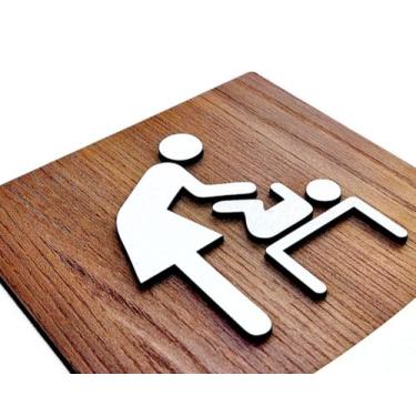 Imagem de Placa decorativa fraldário indicativa em mdf 6mm - JJ