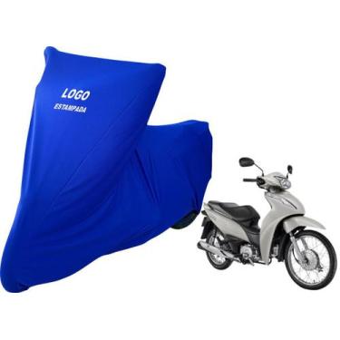 Imagem de Capa De Tecido Helanca Lycra Honda Biz 125 Com Logo - Mz, Azul