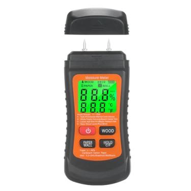 Imagem de Medidor de umidade para madeira, parede, papel, com visor LCD retroiluminado, 7 modos, detector de vazamento de água tipo pino