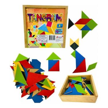 Imagem de Tangram 70 Peças Quebra Cabeça Chinês Jogo Educativo Lúdico Pedagógico