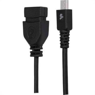 Imagem de Cabo Micro Usb Mobile - Micro Usb + Usb A Femea - 17Cm - Preto 018-011