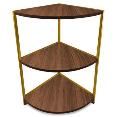 Imagem de Estante De Canto Tripla Colby - Geral, Dourado/Villandry