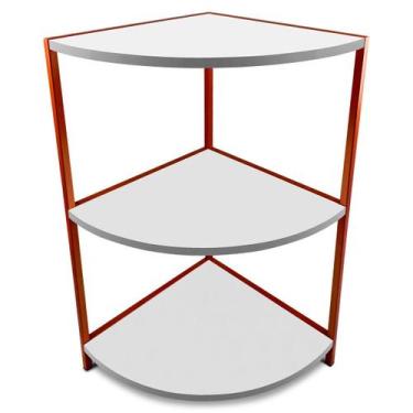 Imagem de Estante De Canto Tripla Colby - Geral, Cobre/Branco