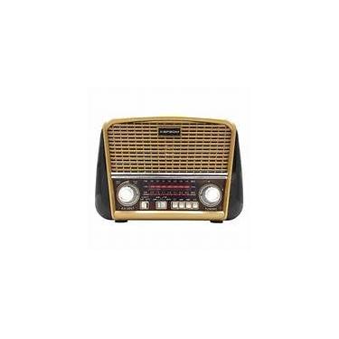 Imagem de Radio Retrô Vintage Bluetooth Am Fm Usb Xadrez Recarregável Bivolt Pilha Tomada Bateria e Lanterna Pen Drive Som Potente