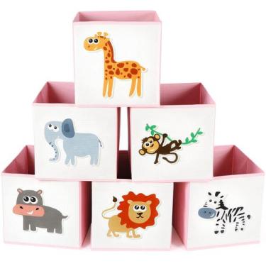 Imagem de Caixa de Armazenamento Dobrável Berlune Animal - 6 Unidades (25x25cm) 