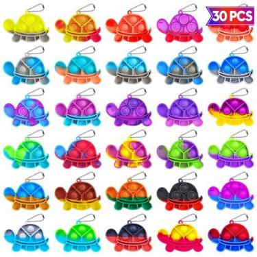 Imagem de Kit com 30 Brinquedos Fidget Pop Tartaruga - Lembrancinhas para Festa 