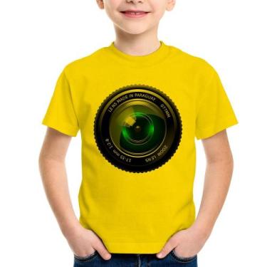 Imagem de Camiseta Infantil Lente Câmera - Foca na Moda, Amarelo, 6