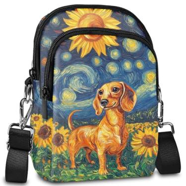 Imagem de LYEMVHE Bolsa transversal feminina leve, pequena, à prova d'água, carteira de telefone com compartimentos para cartões e alça ajustável, Dourado, Bolsa transversal