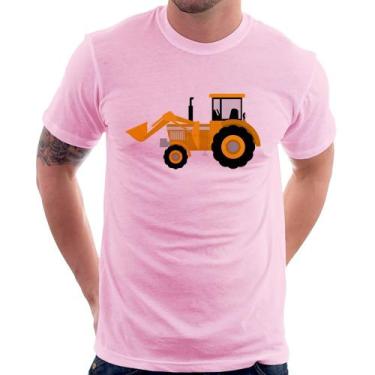 Imagem de Camiseta Trator Pá Carregadeira Amarelo - Foca na Moda, Rosa bebê, M