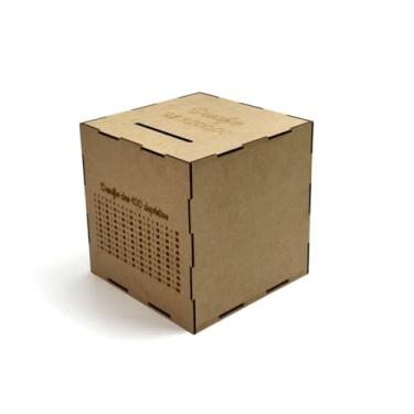 Imagem de Cofre Cubo WoodBox MDF Desafio Japonês de Poupança Economize de R$1 Mil a R$20 Mil (R$ 5 Mil)
