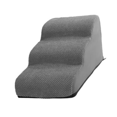 Imagem de Bothyi Escada de cachorro rampa de cachorro rampa de estimação macia, não deslizante, leve para cães de cama alta escadas de animais de estimação para gatos, Cinza