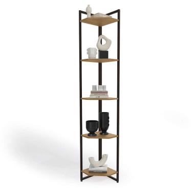 Imagem de Estante Cantoneira Dublin Freijó e Preta