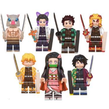 Imagem de Kit 8 Bonecos Blocos De Montar Super Coleção Demon Slayer