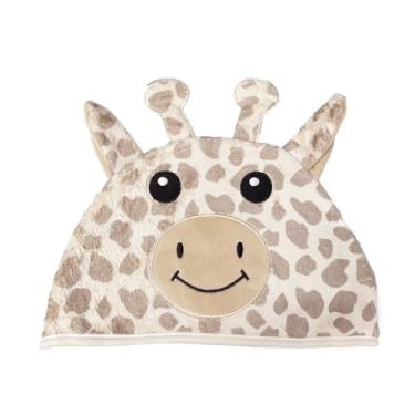Imagem de Toalha de Banho Baby com Capuz Laço Bebê Animada Girafa Bege