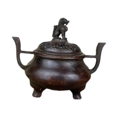 Imagem de WeiLaiKeQi Incense Burner Censer Decoration Artwork Design antigo Design portátil de cobre incenso aroma Burner para sala de chá Cafe