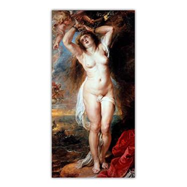 Imagem de Peter Paul Rubens.Andromeda. Reprodução famosa de pinturas a óleo. Pôster de arte de parede com impressões em tela. Para decoração de escritório - 60 x 120 cm, sem moldura