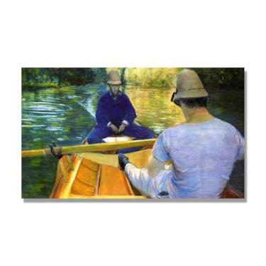 Imagem de Impressões em tela famosas, reprodução em tela, pintura emoldurada, imagem de arte de parede para decoração de casa. (Barqueiro está remando 3). Somente tela de 60 x 102 cm - 23,6 x 40,1 pol