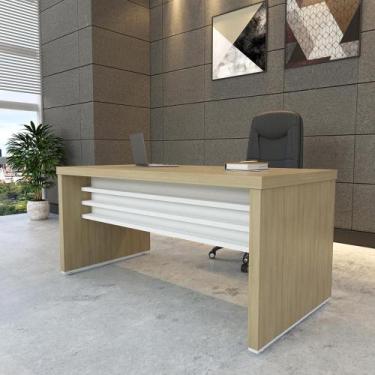 Imagem de Escrivaninha de Trabalho Leicester Carvalho Branco - CasaH