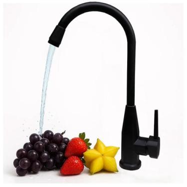 Imagem de Torneira Gourmet Cozinha Monocomando Misturador Bancada Giratória Pret