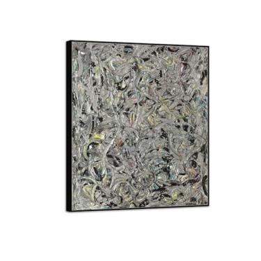 Imagem de MUHJDYC Jackson Pollock Pintura abstrata arte de parede famosa imagem em tela olhos no calor II - impressões de arte moderna - pôster moldura preta para decoração de sala de estar 20x25cm-8x10in
