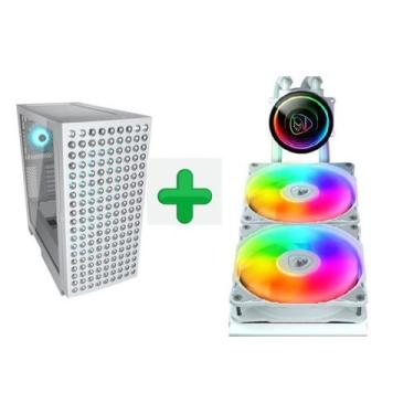 Imagem de Gabinete Air Face Eco Rgb + Watercooler 240 White - Cougar