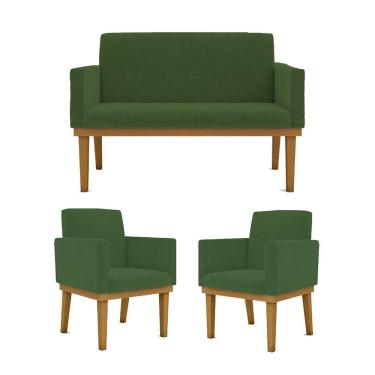 Imagem de Ki 02 Poltronas Com Base + Namoradeira Sala verde