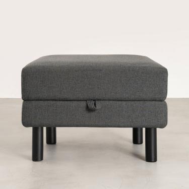 Imagem de Puff Baú Antúrio 60Cm Cabecasa Madeiramadeira Grafite