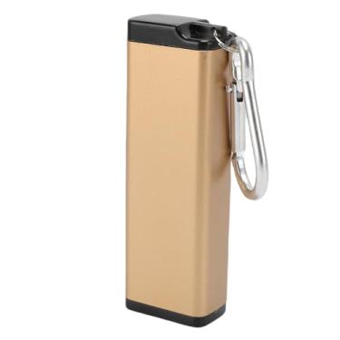 Imagem de Tubo de Armazenamento de Metal, Recipiente Tubo Armazenamento Metal à Prova água Segura Com Corda Apito para Acampamento Ao Ar Livre (Ouro)