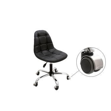 Imagem de Cadeira Home Office Eames Botone Rodinha Para Piso Laminado