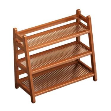 Imagem de ＫＬＫＣＭＳ Expositor de xarope de café, prateleira de balcão de cozinha, suporte para temperos, suporte para acessórios de chá, Marrom