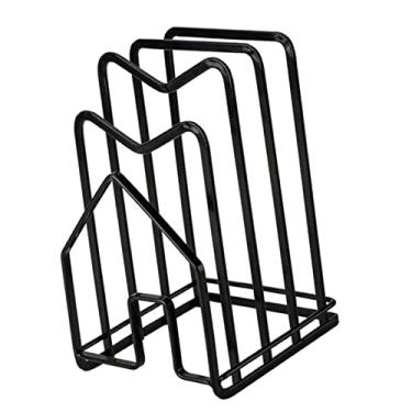 Imagem de Rack de Armazenamento da Placa de Corte Ferro, Suporte Multifuncional Tampa Maconha, Boa Ventilação Cozinha Organizadora Cozinha para Bancada, Com Posição Espacial Diferentes Alturas para Facilitar