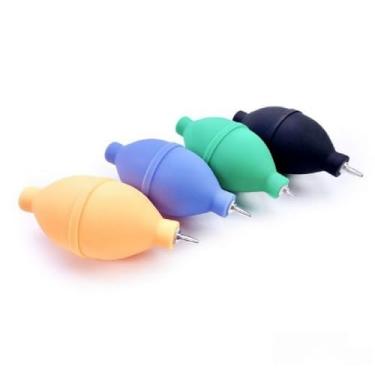 Imagem de Mini Soprador Bombinha de Ar Borracha com Bico Curto de Metal Bomba Limpeza Equipamento Fotográfico (Laranja Neon)