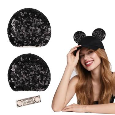 Imagem de zhezesmila Magnetic Mouse Ears for Cap Hat Beret Bucket Hat - 3.5'' Clip Mouse Ears for Boys Girls Head Accessories