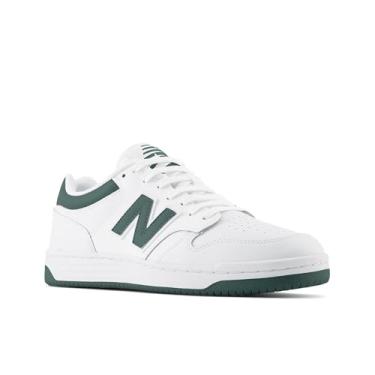 Imagem de New Balance Tênis unissex adulto 480 V1, Branco/Nightwatch verde 1, 7 Women/5.5 Men