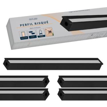 Imagem de Kit 10 metros Perfil p/ Led Embutir Aluminio Risque Nano 5x2m 13x10mm 