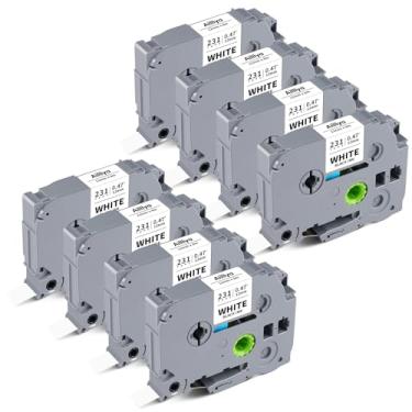 Imagem de Aililiya Substituição branca laminada 0,47 de 12 mm para TZe-231 TZe231 TZe TZ Tape P Touch Label Maker, compatível com Brother PT-H110 PT-D220 PT-D210 PT-D400 PT-D600, 12 mm x 8 m, pacote com 8