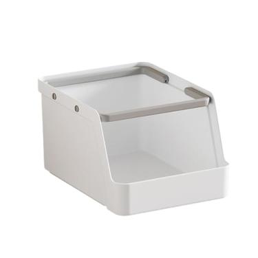 Imagem de Bothyi Organizador de mesa, recipiente compacto, recipiente de armazenamento versátil, suporte para canetas, para casa, pacotes de açúcar, cosméticos, sachês, Cinza