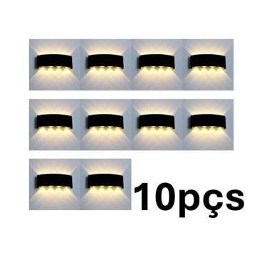 Imagem de Kit 10 Arandelas De Led 8W Luz Amarela Iluminação Decoração