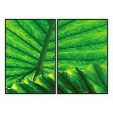 Imagem de Kit Com 2 Quadros Decorativos Florais Com Moldura Para Sala Quarto Escritório 82x1222 F...