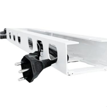 Imagem de Organizador de cabos e fios guia de cabos baixo mesa Setup gamer esconder cabos do PC canaleta(Branco,0,5 metro)