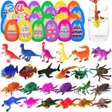 Imagem de Ovos de Páscoa pré-cheios Niskaqsn, pacote com 24, com brinquedos que mudam de cor
