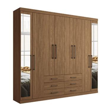 Imagem de Guarda-Roupa Casal com Espelho 8 Portas 6 Gavetas 238,80cm Master Santos Andirá
