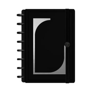 Imagem de Caderno de Disco ISCOOL Capa Dura Monograma Minimal Perfil P Preto Letra (Letra L)