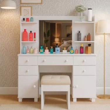 Imagem de Penteadeira Oásis Com Espelho e Banqueta Organizador